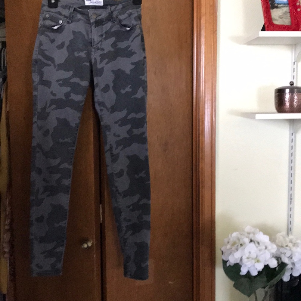 Camo print jeans